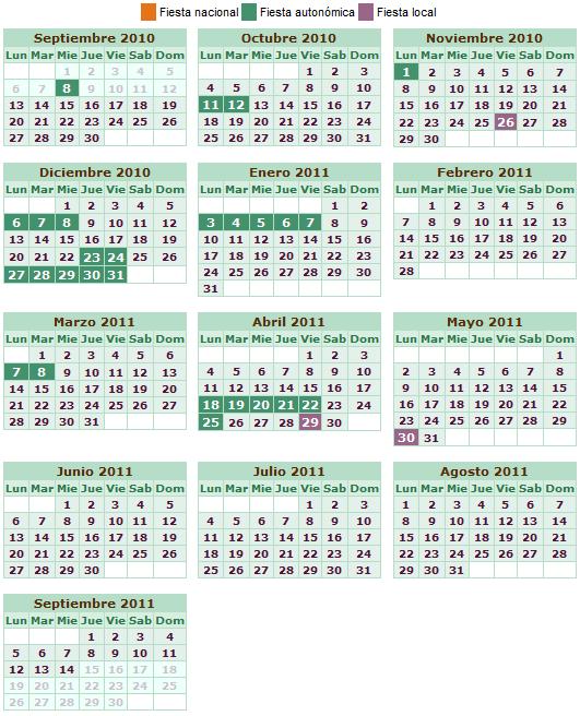 calendario escolar 2010-11