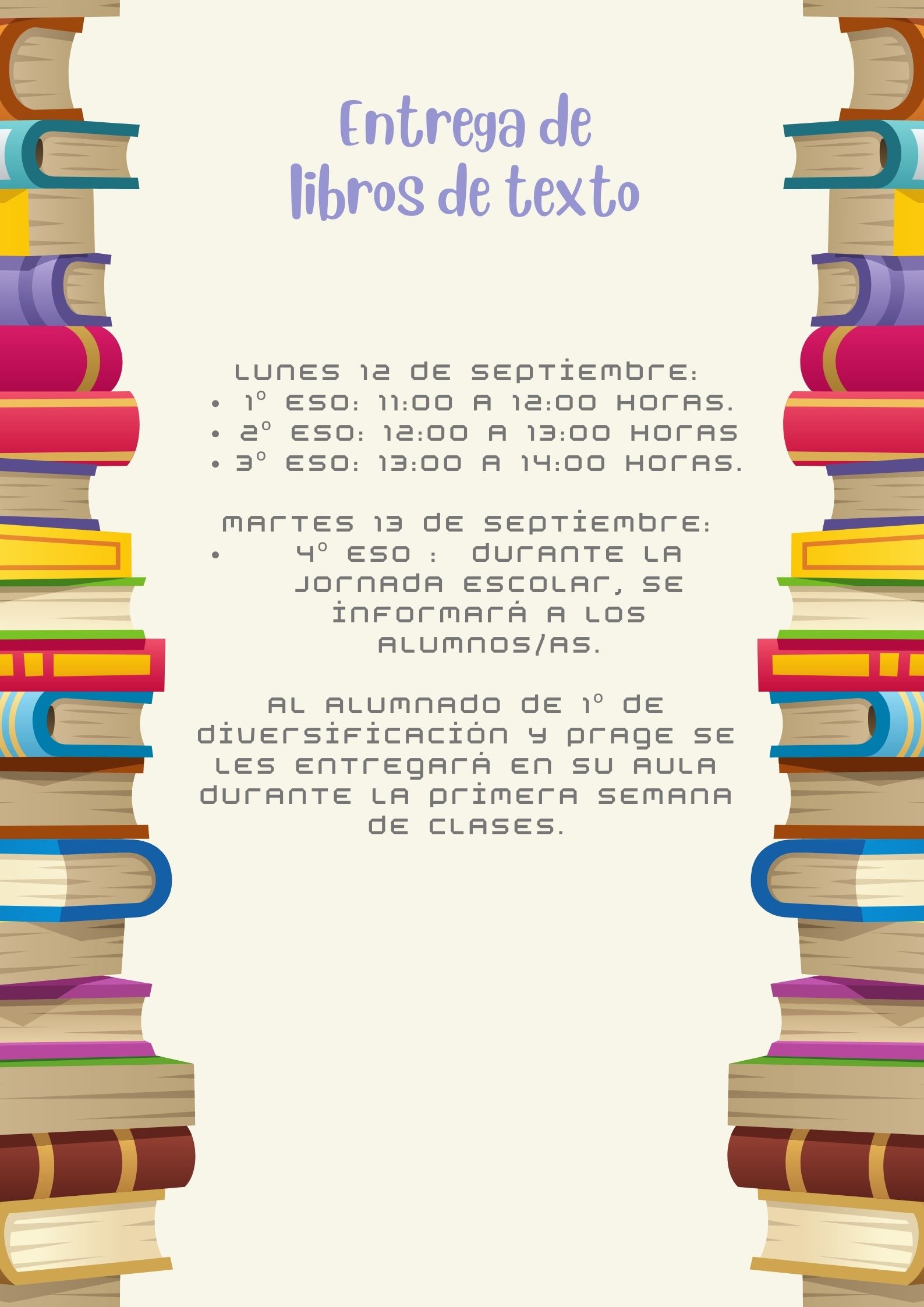 Entrega de libros de texto