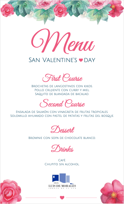 Menu san valentin