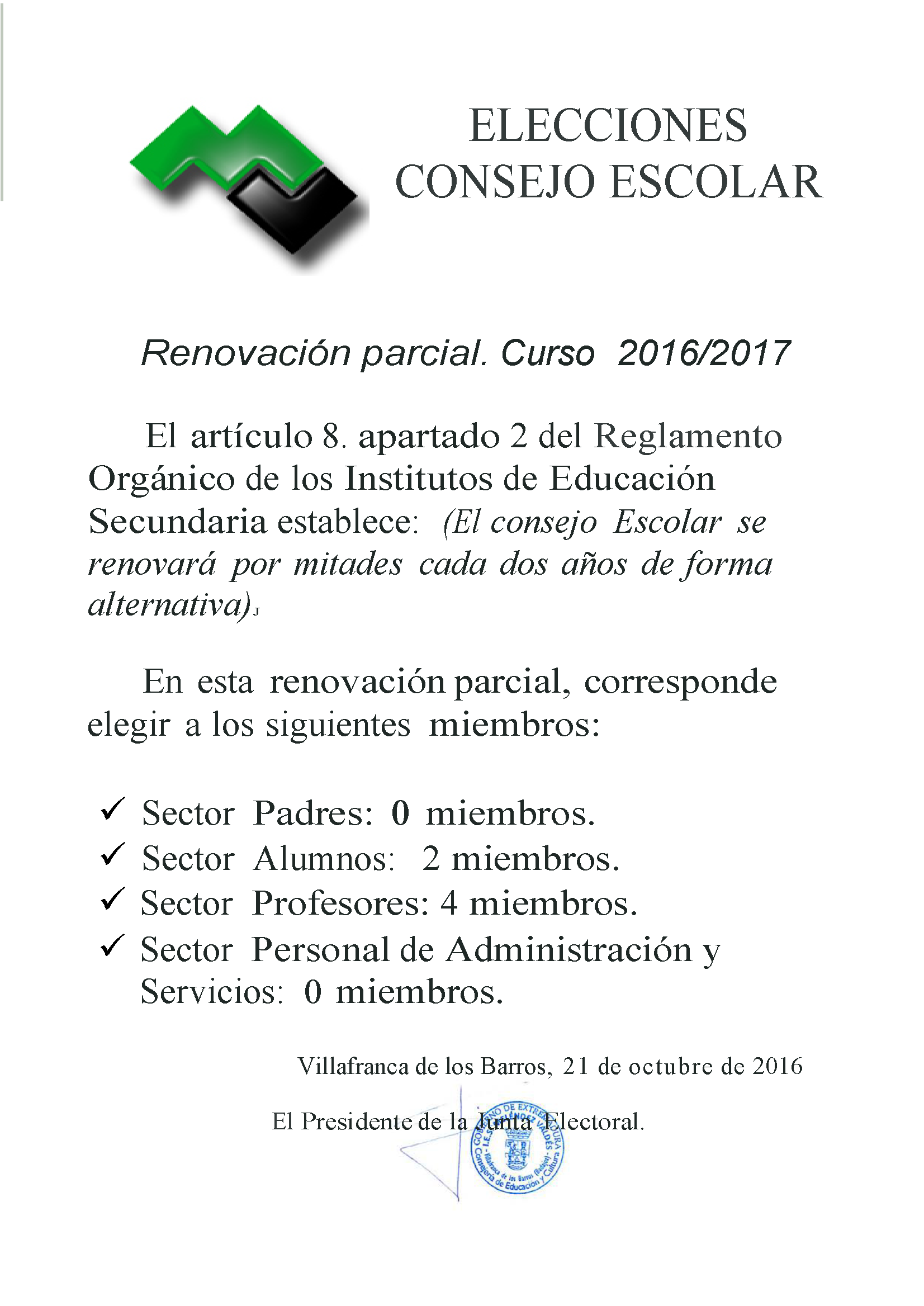 Calendario Elecciones Consejo Escolar Página 1