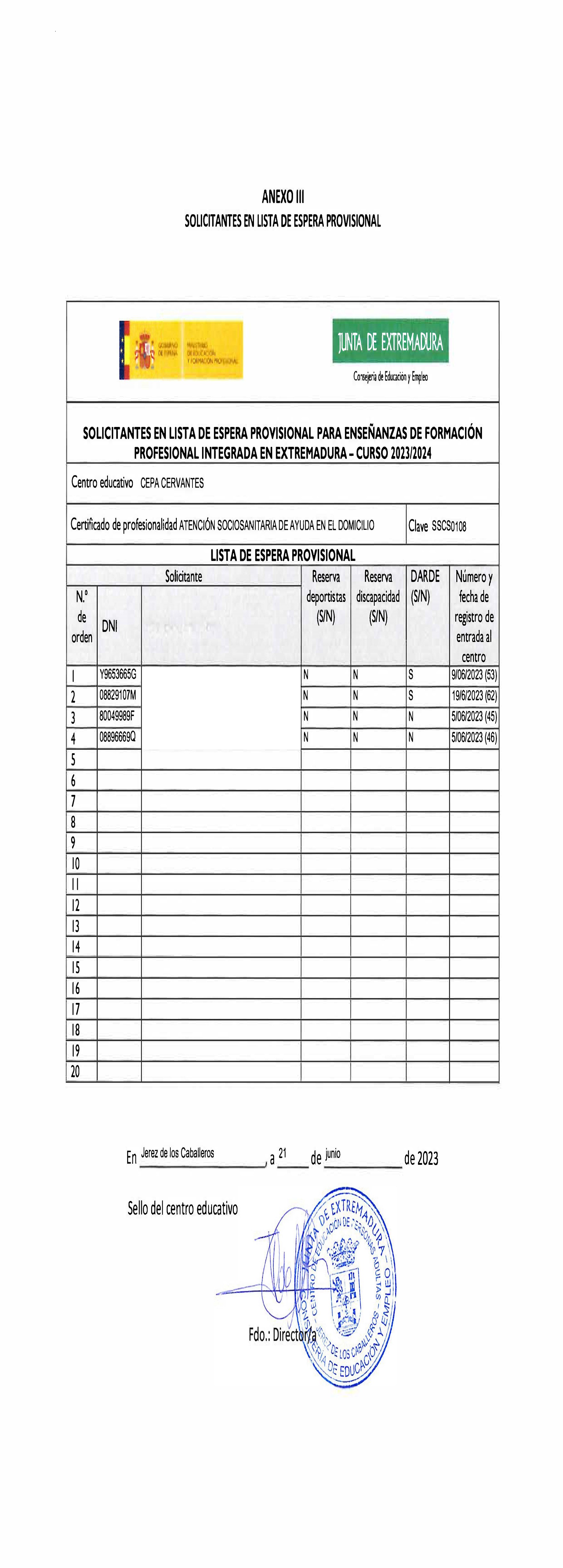 Lista Espera CP 2023