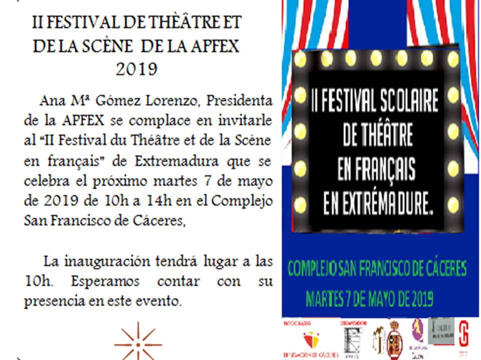 INVITACION II FESTIVAL THEATRE EN FRANÇAIS EN EXTREMADURA 2019