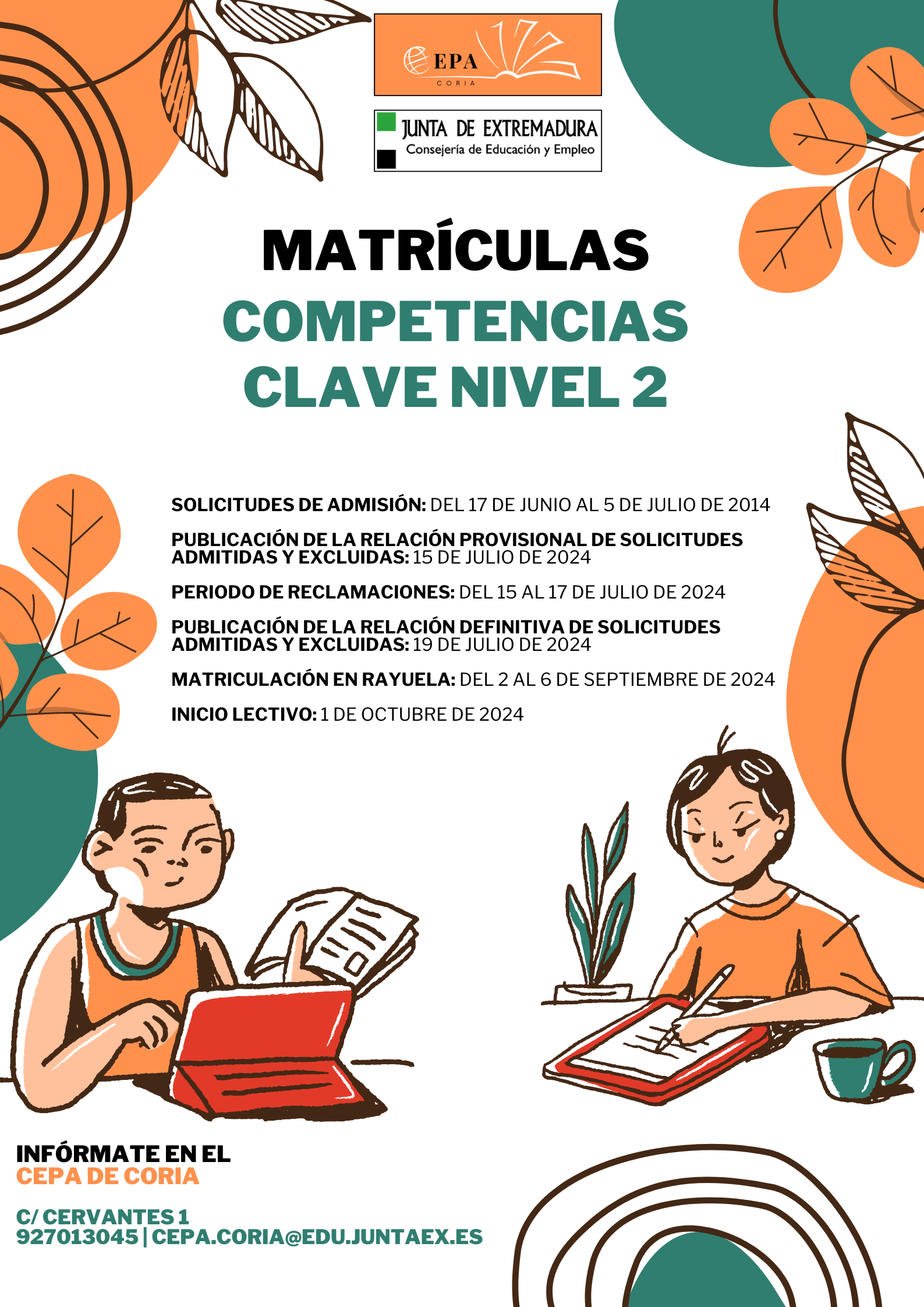 plazo de matriculacin Competencias Clave