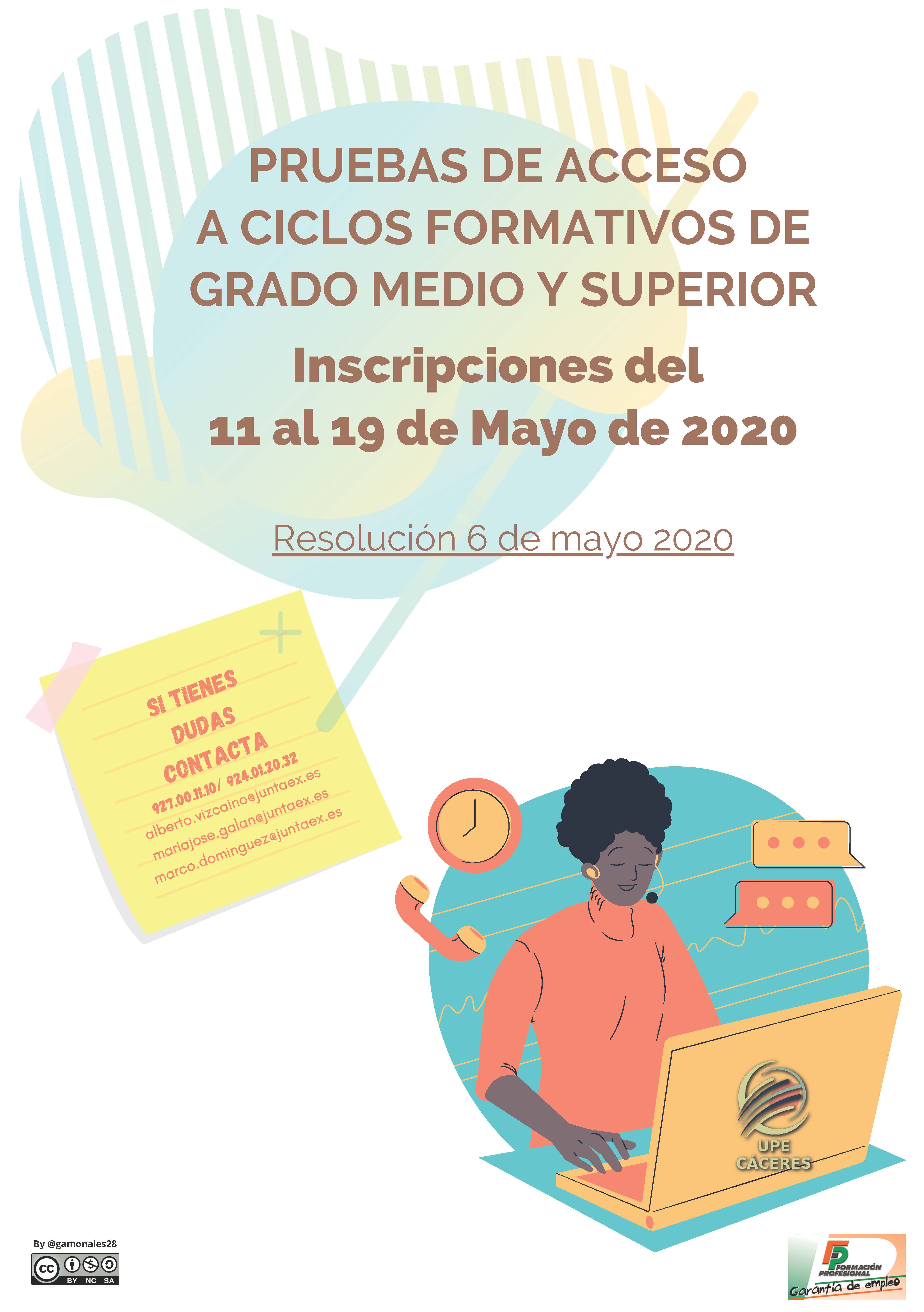Pruebas de acceso 2020