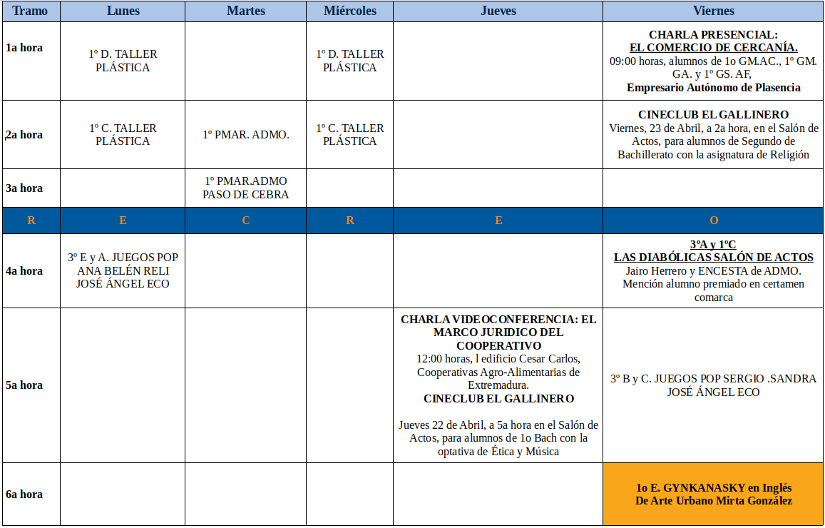 HORARIO NUEVO