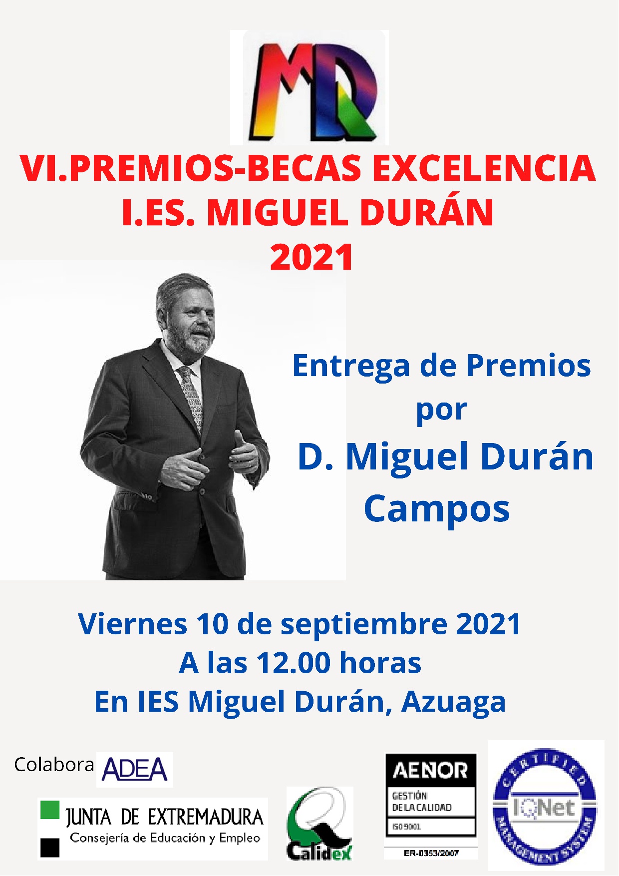 2021 09 10 Entrega premios Miguel Durán VI.BECAS EXCELENCIA MIGUEL DURÁN