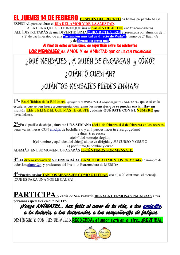 un mensaje para el dia 14